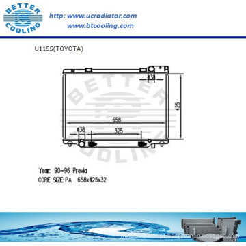 Radiador de automóvel para TOYOTA PREVIA 90-96 2.4L L4 AT OEM: 1640076060 1640076070 1640076080 1640076081 1640076082/76090/76091/76092